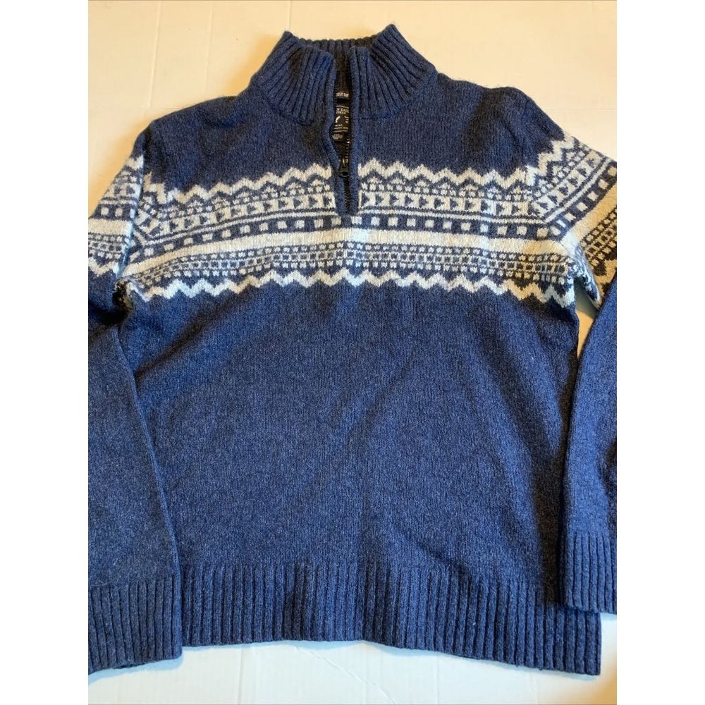 American Eagle Mens Lg Wool Seriously Soft 1/4 Zip Mock Neck Pullover Sweater